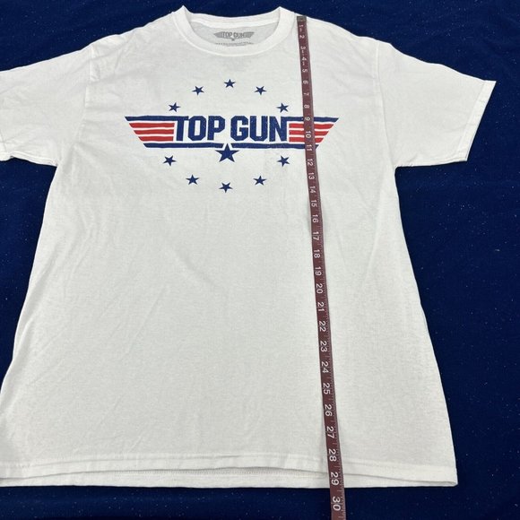 Top Gun Shirt Adult M (38/40) White Paramount Licensed Graphic Crew Neck - Picture 6 of 9